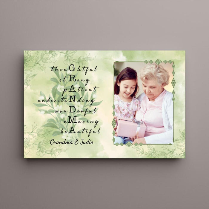 Thoughtful Strong Patient Grandma - Custom Canvas Photo Upload For Grandma, For Mom, Mother's Day