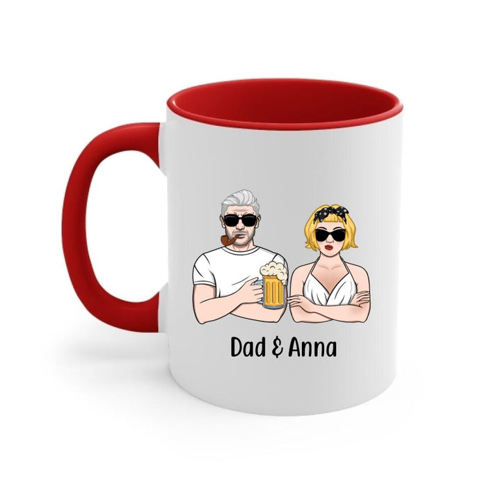 Thanks for Teaching Me - Personalized Gifts Custom Mug for Daughter for Dad