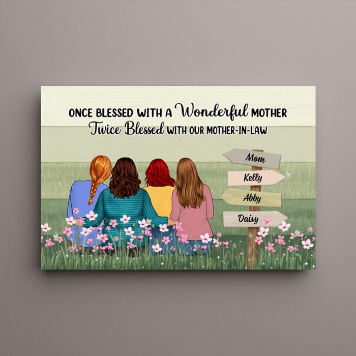 Twice Blessed With Our Mother-in-law - Personalized Canvas For Mother-in-law, For Her, Mother's Day