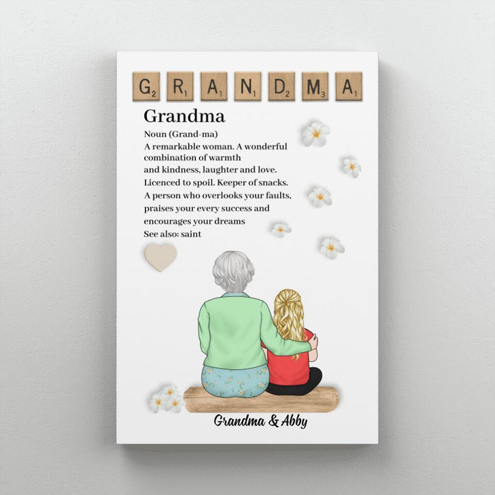 Up To 4 Kids Grandma A Remarkable Woman - Personalized Canvas For Her, Grandma