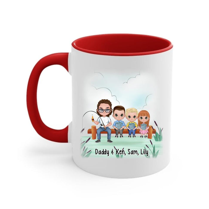 Up To 3 Kids My Hero My Friend My Dad - Personalized Mug For Dad