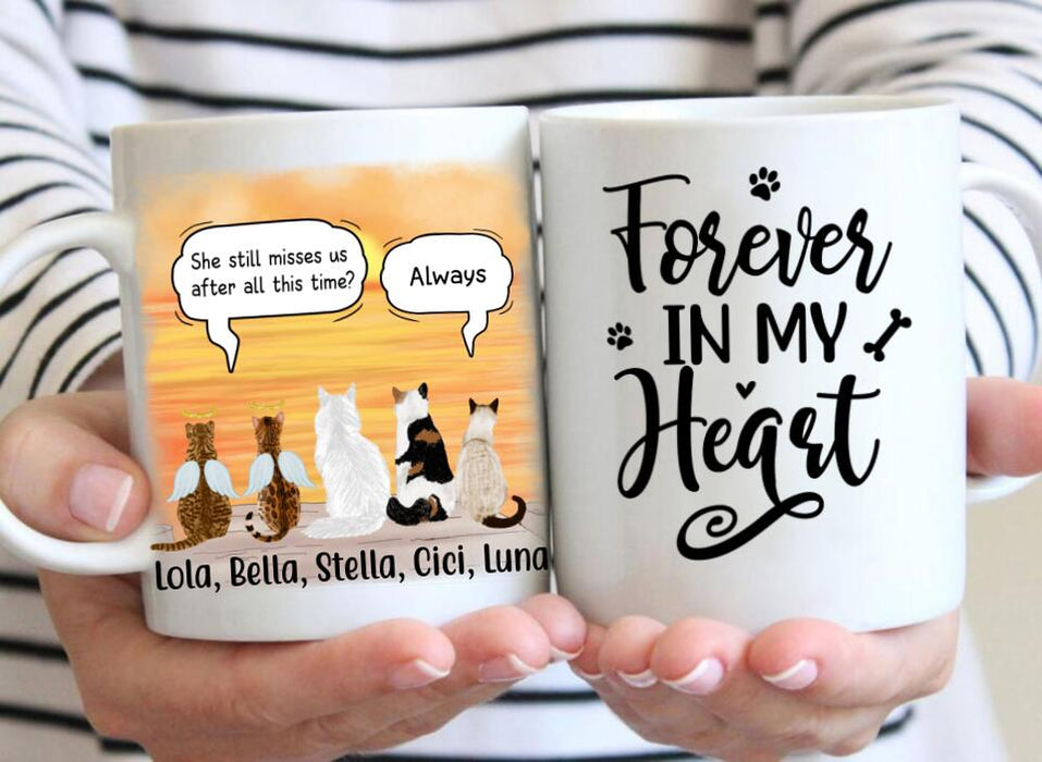 Memorial Cats In Conversation - Personalized Mug Cat Lovers, Memorial