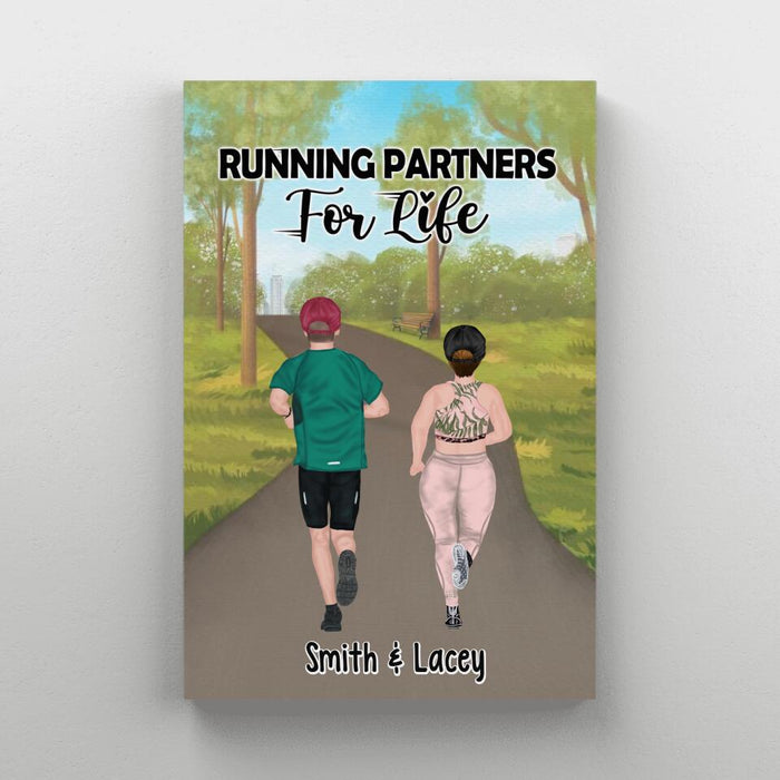 Life Is Better When You're Running - Personalized Canvas For Running Couples, Gift For Runners