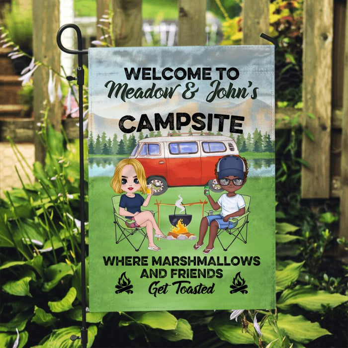 Welcome to Campsite - Personalized Garden Flag for Campers, Camping