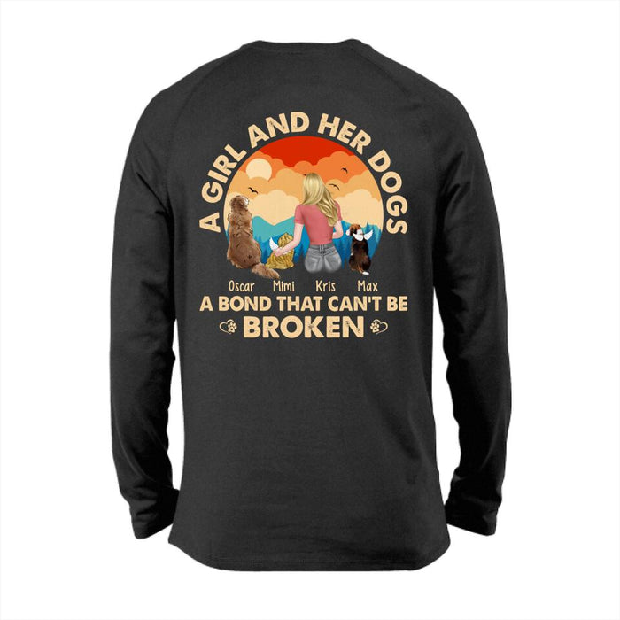 A Girl and Her Dog a Bond That Can't Be Broken - Personalized Shirt for Her, Dog Lovers