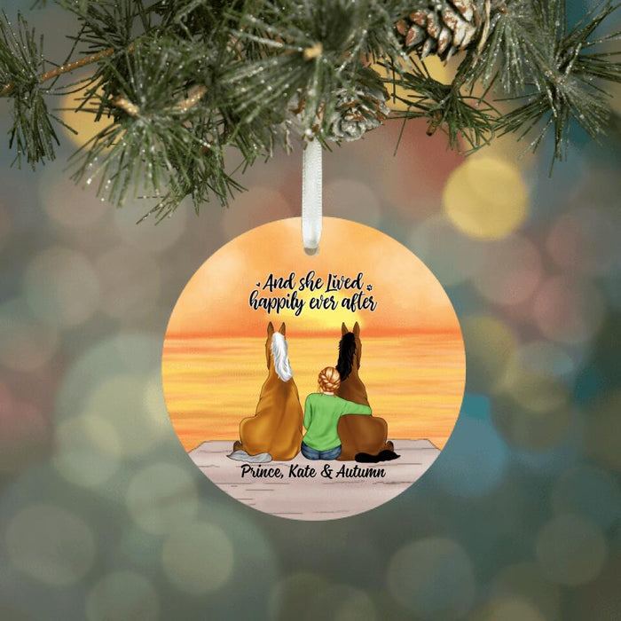 And She Lived Happily Ever After - Personalized Gifts Custom Ornament For Her, Horse Lovers