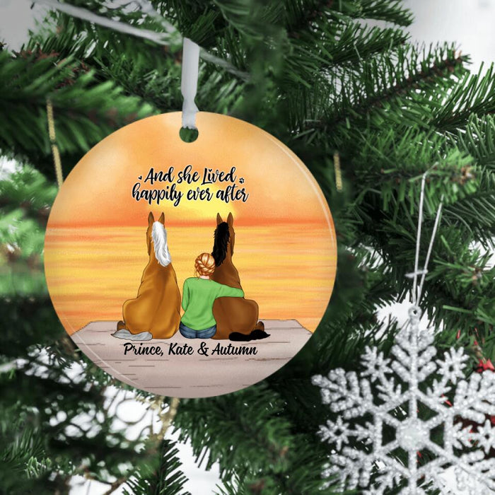 And She Lived Happily Ever After - Personalized Gifts Custom Ornament For Her, Horse Lovers