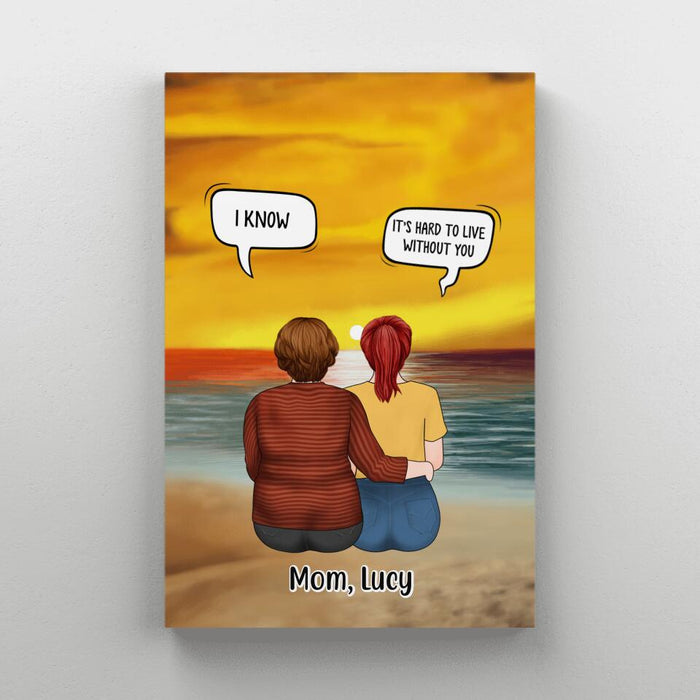 Mother & Daughter In Conversation - Personalized Canvas For Mom, Daughter, Mother's Day