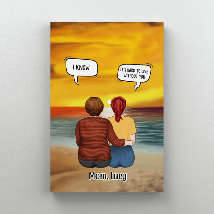 Mother & Daughter In Conversation - Personalized Canvas For Mom, Daughter, Mother's Day