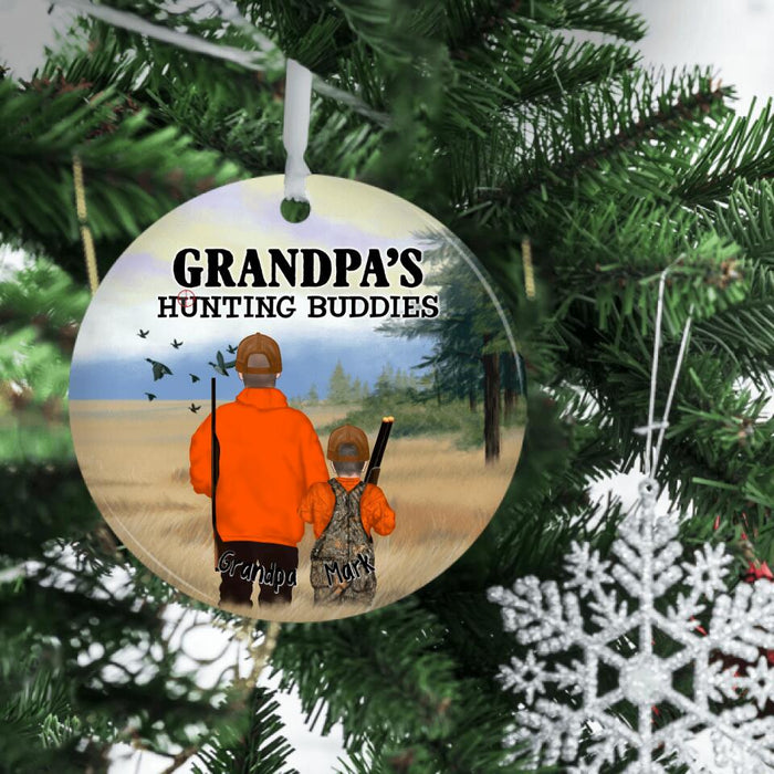 Grandpa's Hunting Buddies - Personalized Gifts Custom Hunting Ornament for Kids for Grandpa, Hunting Lovers