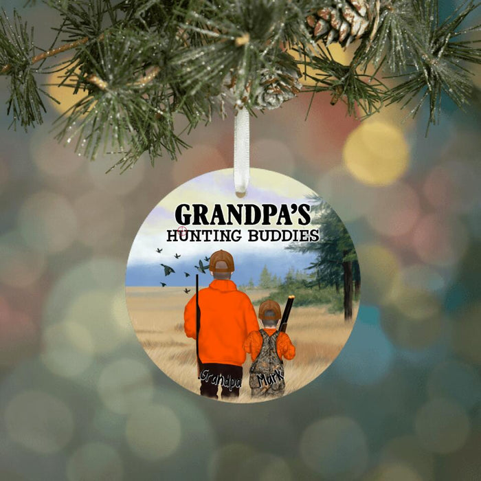 Grandpa's Hunting Buddies - Personalized Gifts Custom Hunting Ornament for Kids for Grandpa, Hunting Lovers