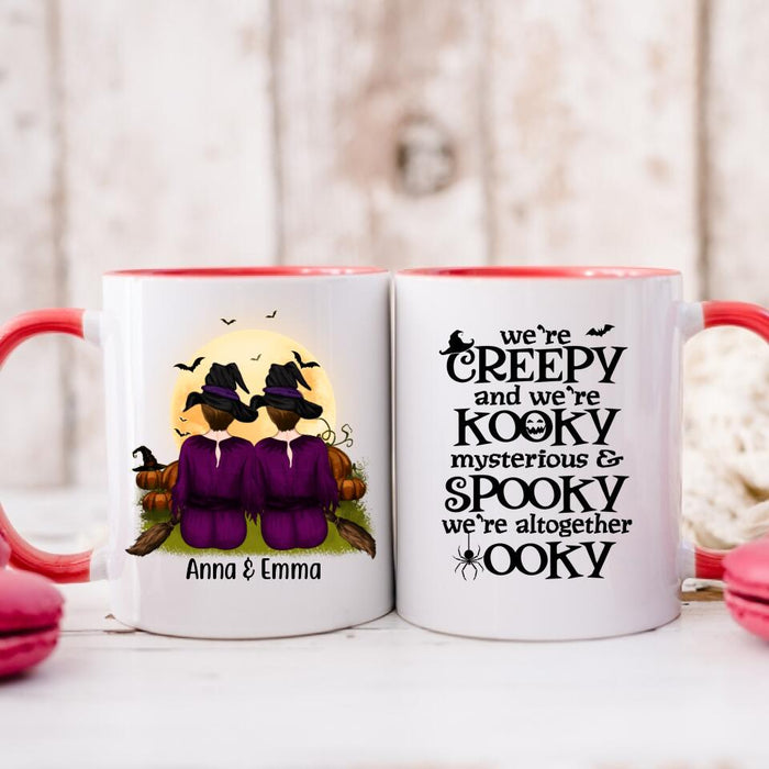 Personalized Mug, Up To 5 Girls, Witches Gotta Stick Together - Halloween Gift, Gift For Sisters, Best Friends