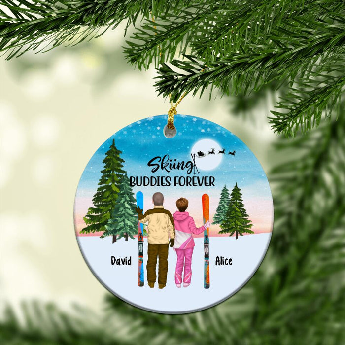 Personalized Ornament, Skiing Couple And Friends, Gifts for Skiers