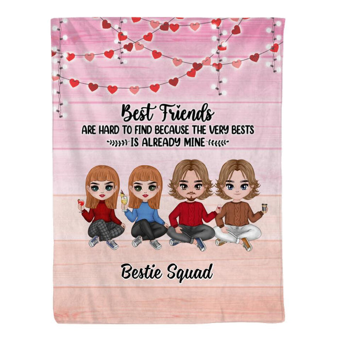Up To 4 Chibi Best Friends Are Hard To Find - Personalized Blanket For Friends, Him, Her