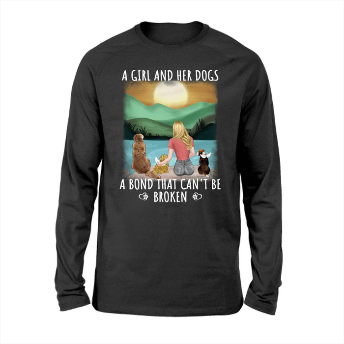 A Girl and Her Dogs - Personalized Gifts Custom Dog Shirt for Dog Mom, Dog Lovers