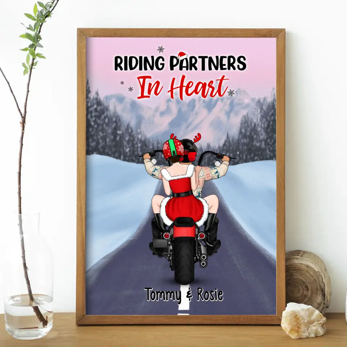 Personalized Canvas/Poster, Motorcycle Couple, Christmas Gift For Motorcycle Lovers