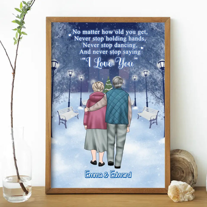 No Matter How Old You Get - Personalized Gifts Custom Canvas/Poster for Dad/Mom, Old Couples