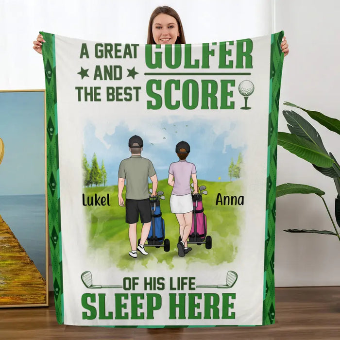 Personalized Blanket, A Great Golfer And The Best Score Of His Life Sleep Here, Gifts For Golf Lovers