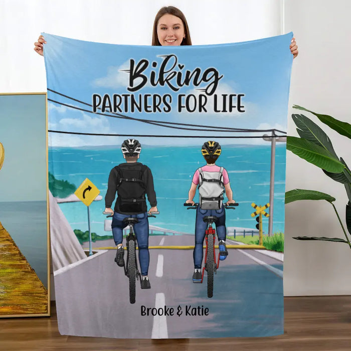 Personalized Blanket, Cycling Partners and Friends, Gift For Cycling Lovers