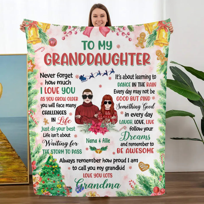 Personalized Blanket, To My Granddaughter, Christmas Theme, Christmas Gift For Granddaughter