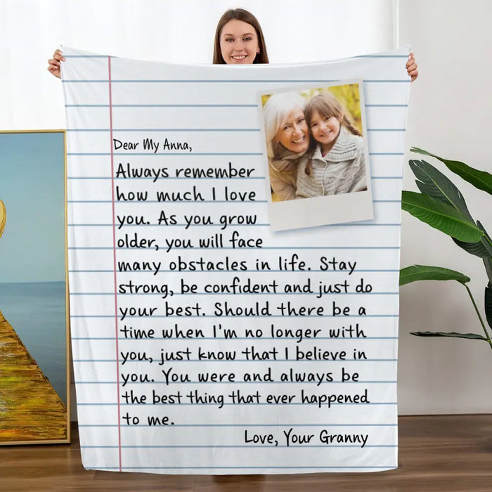 Letter From Grandma To Grandchildren - Custom Blanket Photo Upload, For Kids