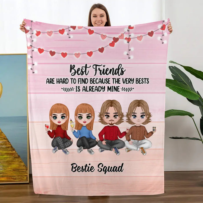 Up To 4 Chibi Best Friends Are Hard To Find - Personalized Blanket For Friends, Him, Her