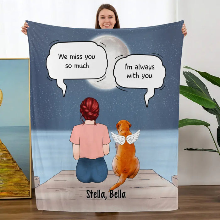 Up To 4 Dogs In Conversation With Dog Mom - Custom Blanket For Dog Mom, Memorial