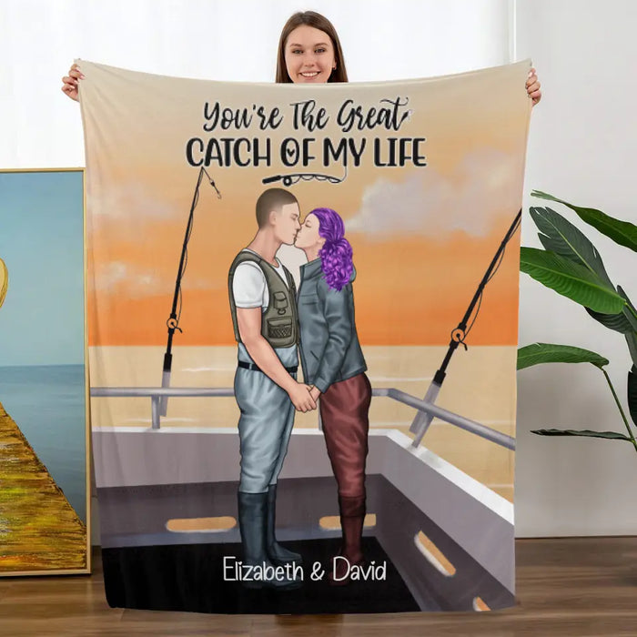 Fishing Partners For Life - Personalized Blanket For Couples, Fishing