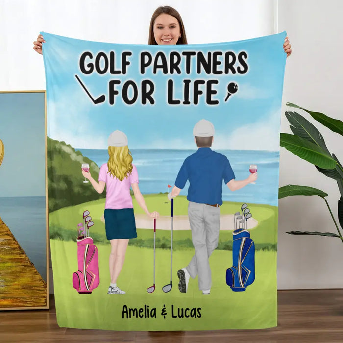 Golf Partners For Life - Personalized Blanket For Couples, Friends, Golf