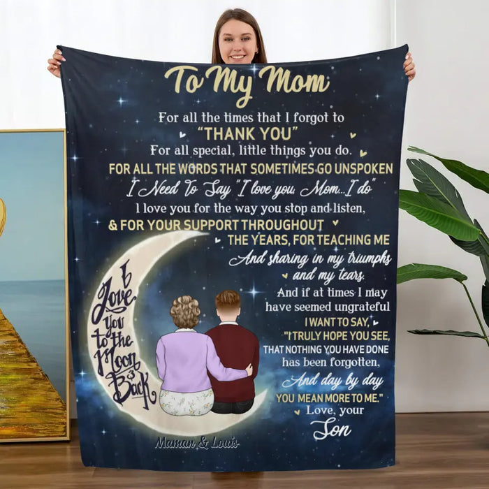 Mother's Day Blanket - To my Mom - I Love You - Purple (2Db)