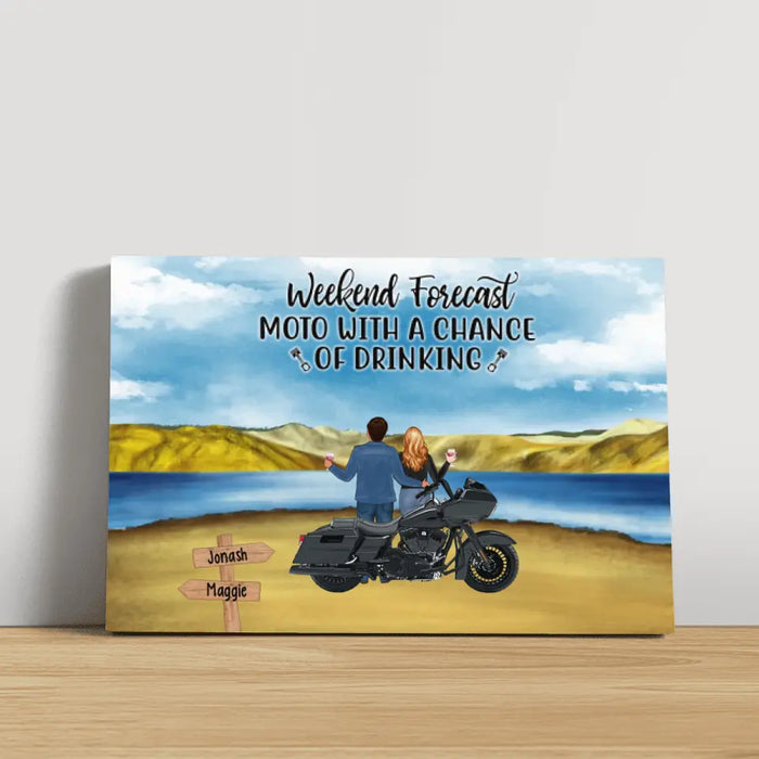 That's What I Do, I Ride, I Drink, and I Know Things - Personalized Gifts Custom Biker Canvas for Couples, Motorcycle Lovers