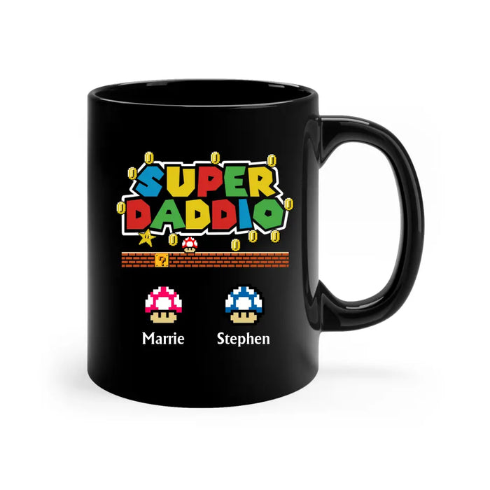 Super Daddio Funny Dad - Personalized Gifts Custom Mushroom Mug for Dad, Father's Day Gifts