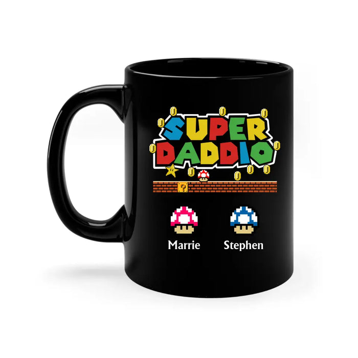 Super Daddio Funny Dad - Personalized Gifts Custom Mushroom Mug for Dad, Father's Day Gifts