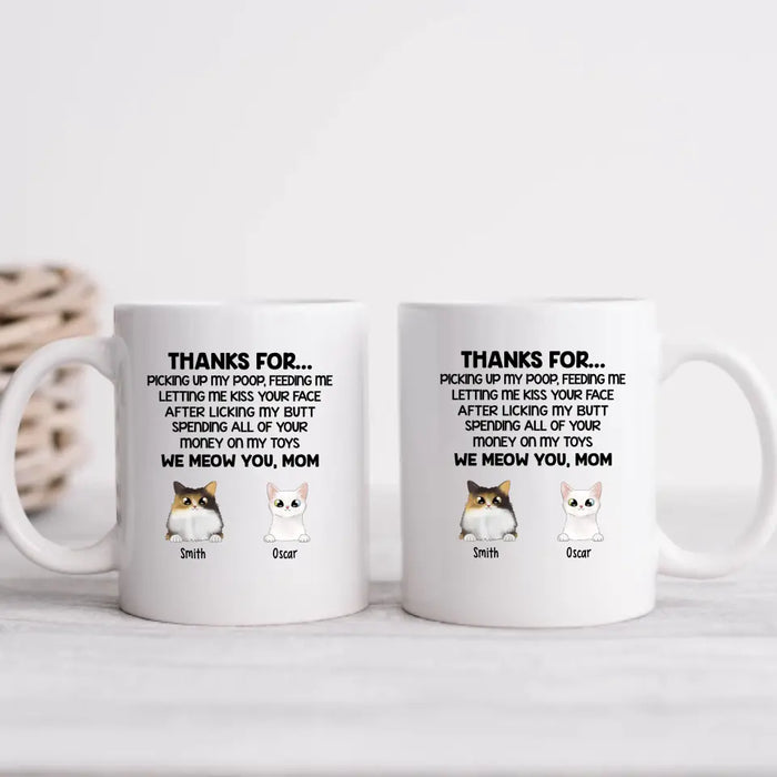 Thanks For Picking Up My Poop - Personalized Mug For Cat Lovers, For Cat Mom