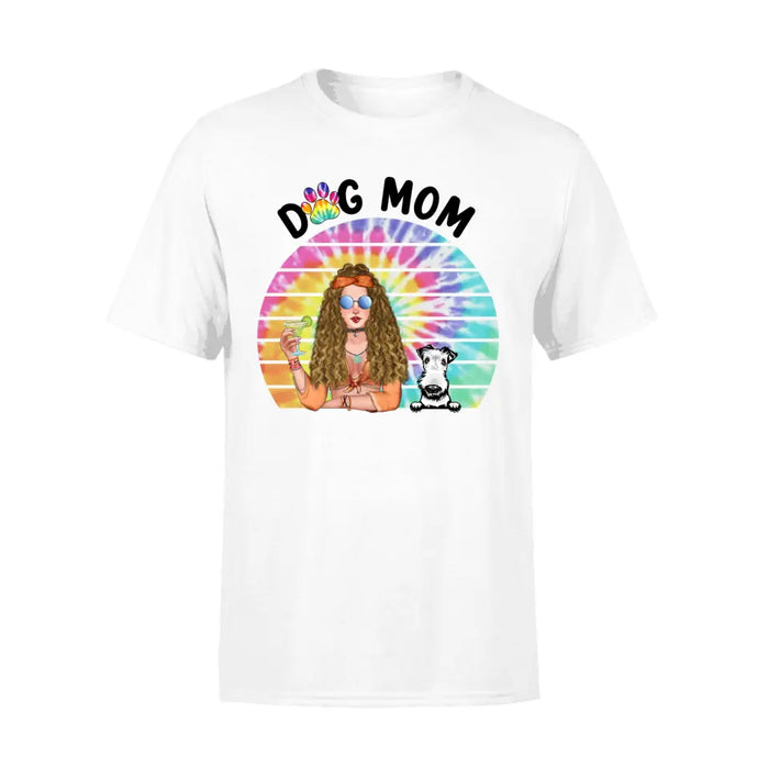 Dog Mom - Personalized Gifts for Custom Dog Shirt, Dog Mom, and Dog - Hippie Gifts