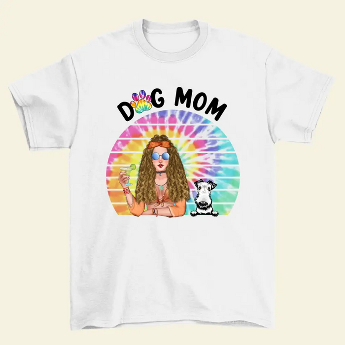 Dog Mom - Personalized Gifts for Custom Dog Shirt, Dog Mom, and Dog - Hippie Gifts