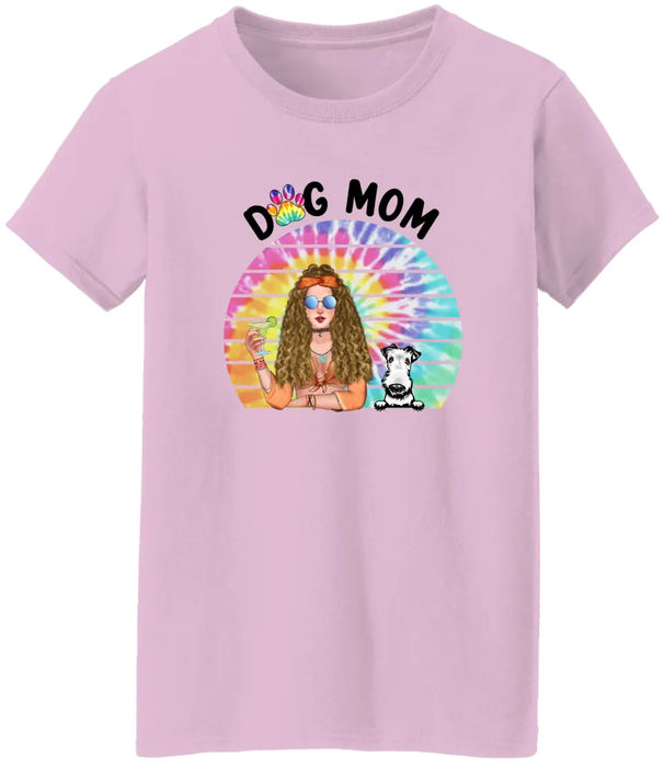 Dog Mom - Personalized Gifts for Custom Dog Shirt, Dog Mom, and Dog - Hippie Gifts