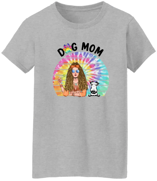 Dog Mom - Personalized Gifts for Custom Dog Shirt, Dog Mom, and Dog - Hippie Gifts