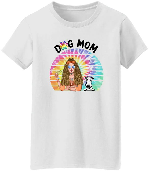 Dog Mom - Personalized Gifts for Custom Dog Shirt, Dog Mom, and Dog - Hippie Gifts