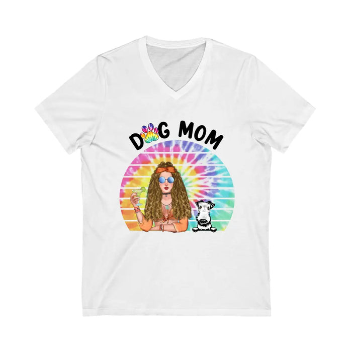 Dog Mom - Personalized Gifts for Custom Dog Shirt, Dog Mom, and Dog - Hippie Gifts