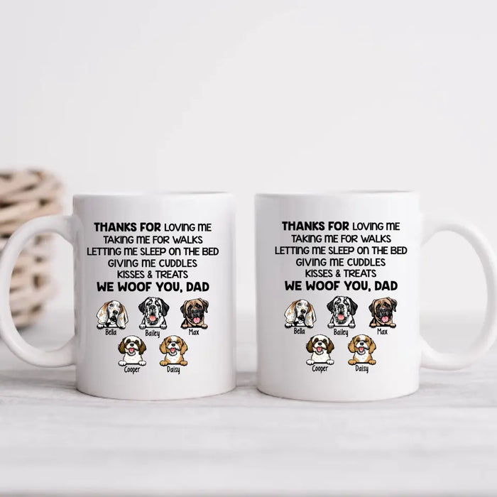 Thanks for Loving Me - Personalized Gifts Custom Dog Mug for Dog Dad, Dog Lovers