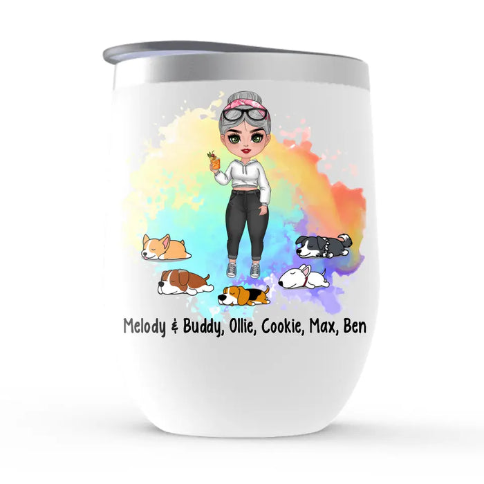 You Had Me at Woof - Personalized Gifts Custom Dog Wine Tumbler for Dog Mom, Dog Lovers