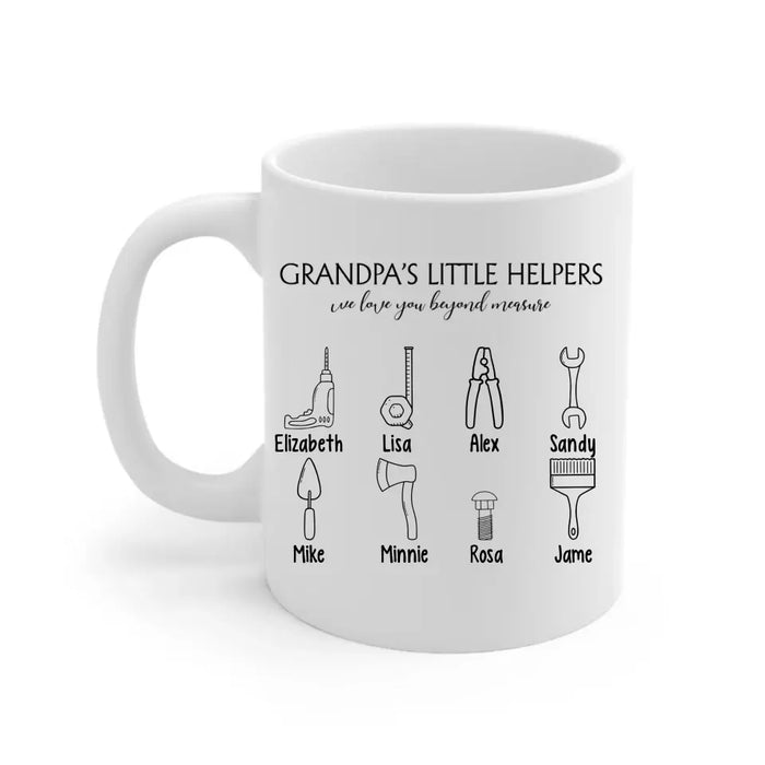 Grandpa's Little Helpers We Love You Beyond Measure - Personalized Gifts Custom Mug for Grandpa, Father's Day Gifts