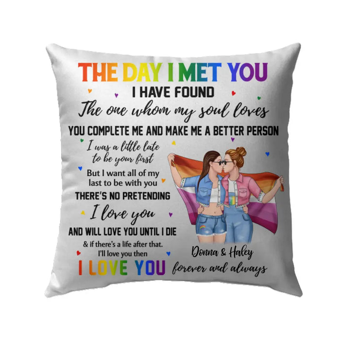 Personalized Pillow, The Day I Met You, Gifts For Him, Gifts For Her, Gifts for LGBT Couples