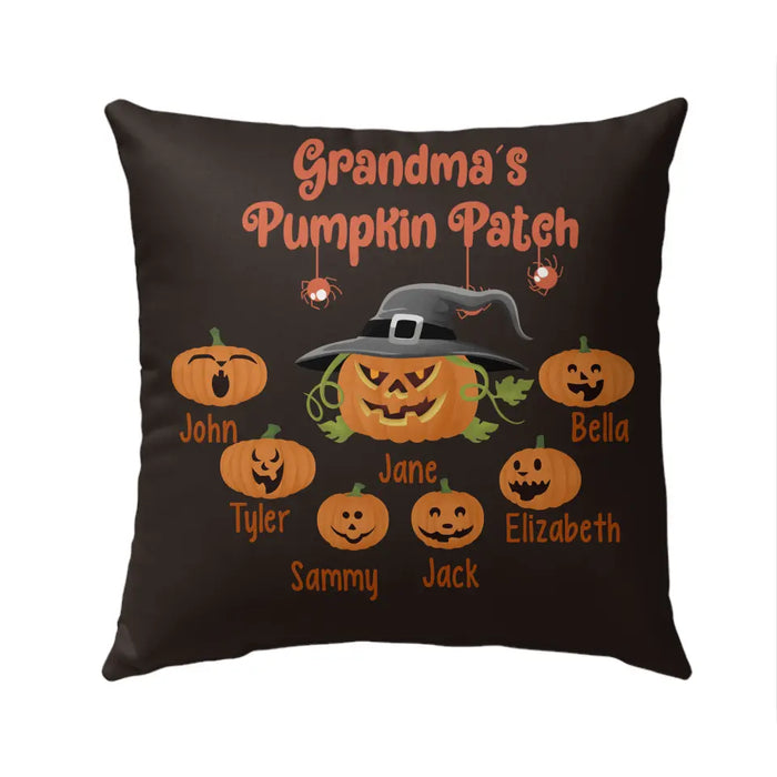 Personalized Pillow, Kids Pumpkin Patch, Halloween Gift, Gift for Grandmother, Grandfather, Family