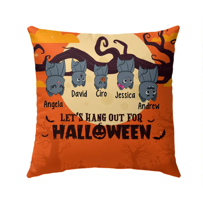 Personalized Pillow, Bat Family, Let's Hang Out For Halloween, Halloween Gift for Family