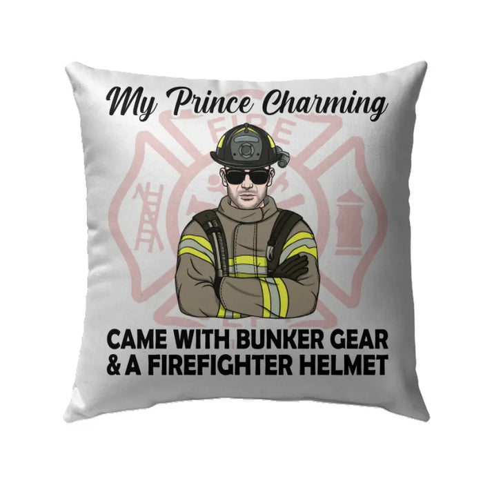 Personalized Pillow, My Firefighter Prince Charming, Gift For Firefighter Lovers
