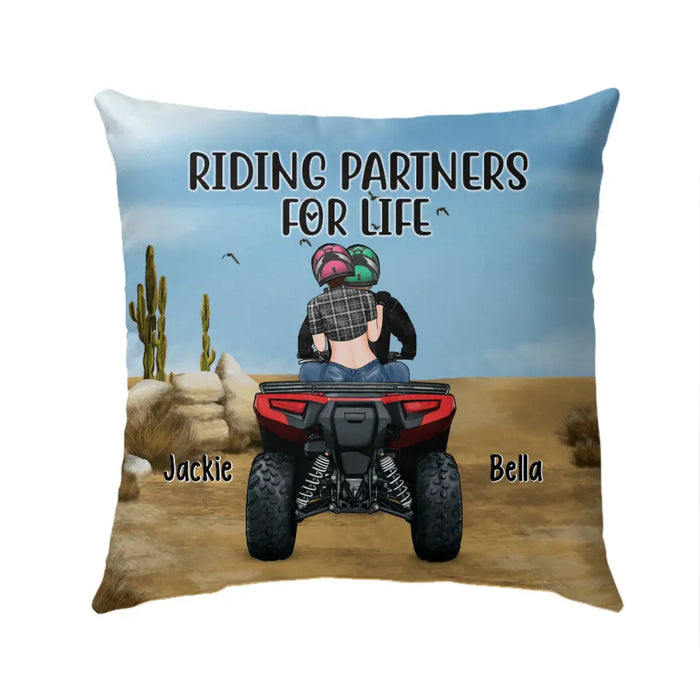 Personalized Pillow, All-Terrain Vehicle Riding Partners, Gift for ATV Quad Bike Couples