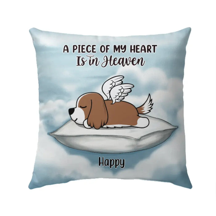 Personalized Pillow, Sleeping Dog In Heaven, Memorial Gift For Dog Loss, Gift For Dog Lover, Family