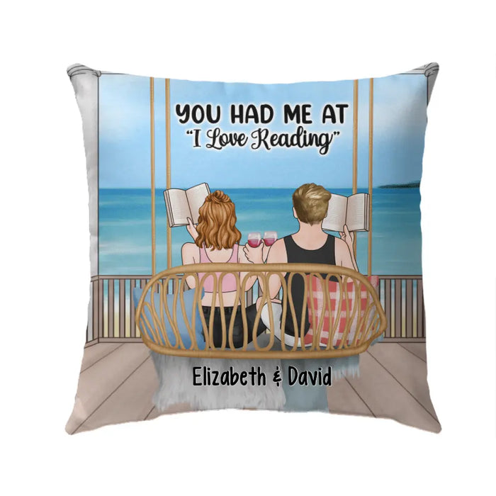 Reading Book On Swing - Personalized Pillow For Couples, For Friends, Book